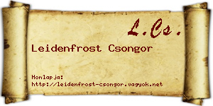 Leidenfrost Csongor névjegykártya
